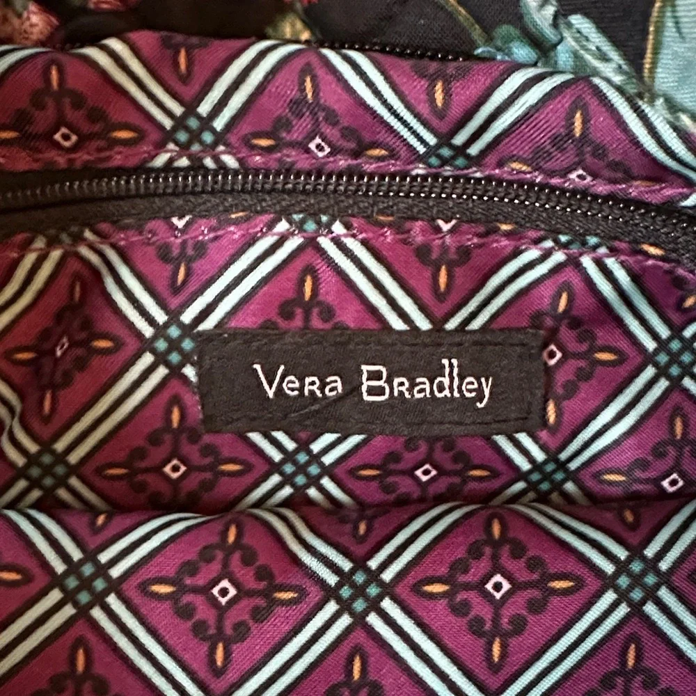 Vera Bradley Black Floral Crossbody Bag with Matching wallet